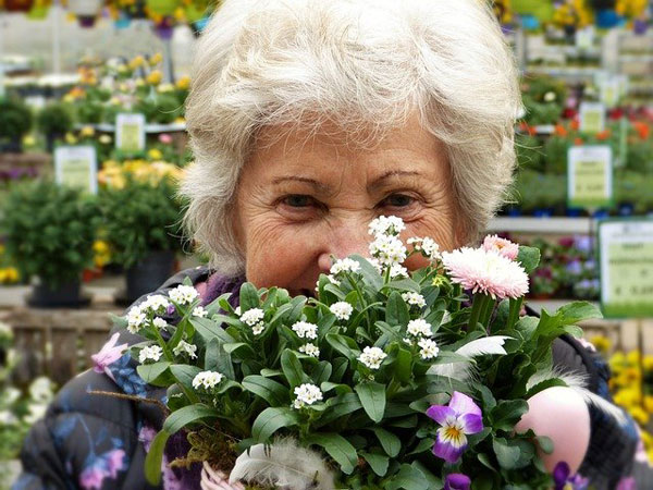 Ilustrativna fotografija starice s cvijećem