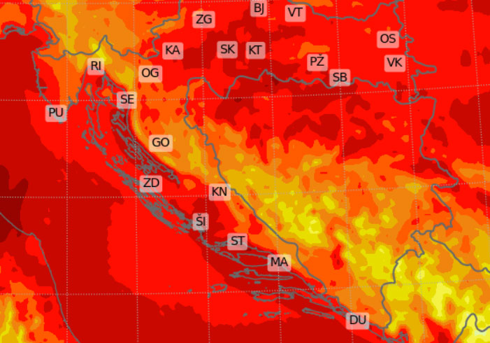 Crveni meteo alarm ilustracija