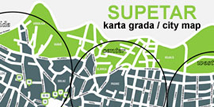 Dekorativna slika mape grada Supetra